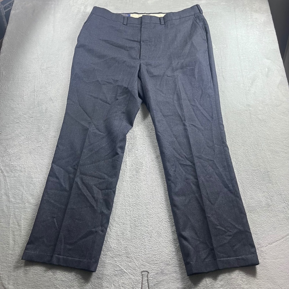 Pendleton Mens‎ Pure Virgin Wool Dress Pants Charcoal Gray Flat Front USA 40x30